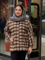 شکت چهارخونه کلاهدار زنانه مدل حدیث - تصویر 6