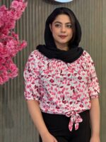 شومیز زنانه مدل یقه قایقی پایین کش