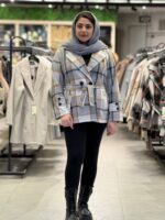 شکت زنانه مدل چهارخونه یقه انگلیسی - تصویر 2