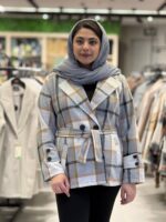 شکت زنانه مدل چهارخونه یقه انگلیسی