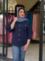 شومیز جیب بندی لینن - تصویر 11