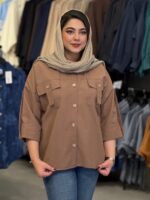 شومیز جیب بندی لینن - تصویر 7