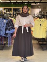 شومیز دامن زنانه مدل همتا راه راه - تصویر 2