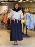 شومیز دامن زنانه مدل همتا راه راه - تصویر 4