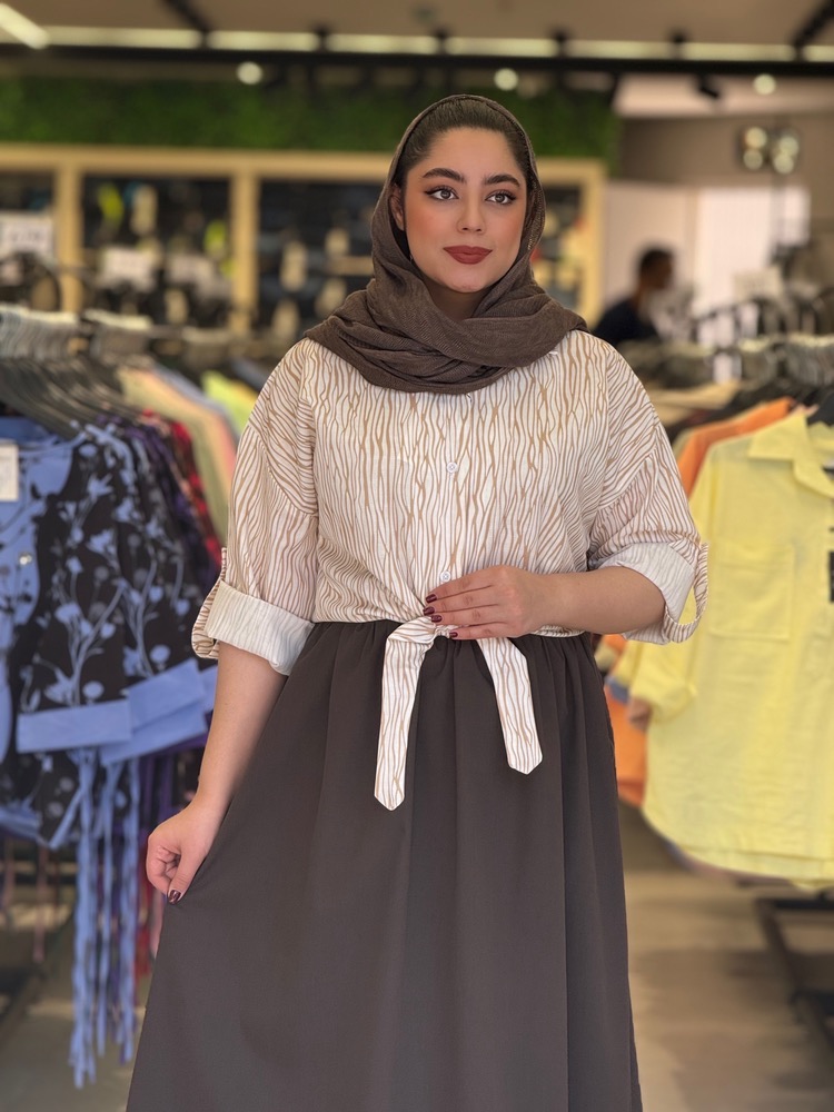 IMG_20260512_121430_432 شومیز دامن زنانه مدل همتا راه راه - تصویر 1