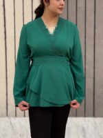 شومیز زنانه مدل یک طرفه انار - تصویر 5