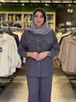 شومیز شلوار زنانه مدل کتان سیلک - تصویر 6